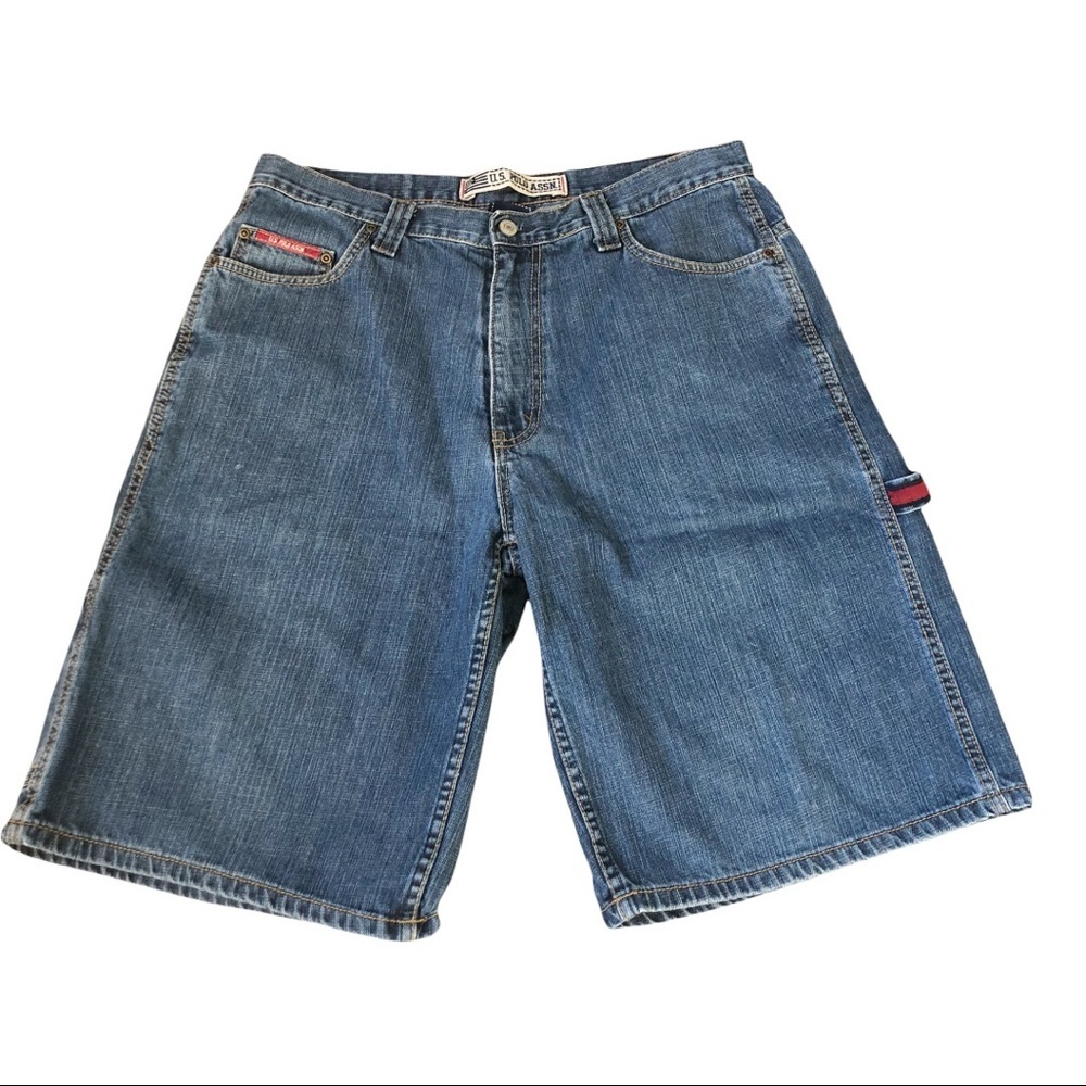 U.S. Polo Assn. Medium Wash Cargo Denim Shorts Size 36